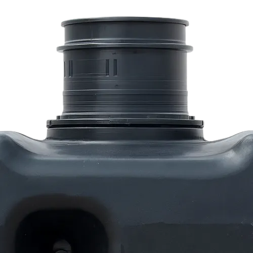 Citerne à eau de pluie enterrée avec couvercle surélevé, pour mise à niveau avec la surface du sol