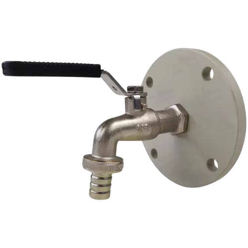 Robinet pour citerne eau de pluie résistant au gel avec bride en PE, compatible cuves Bollaert 1000–3000 L